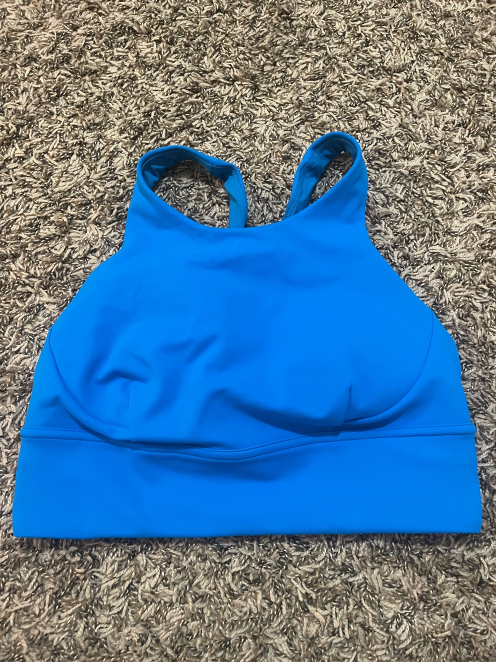 lululemon athletica Bright Blue High Neck Crop Sports Bra